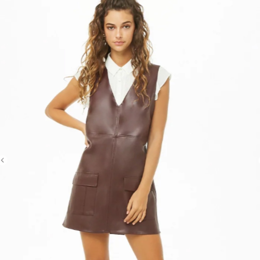 Faux Leather Mini Dress